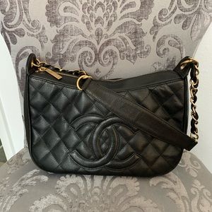 CHANEL Caviar Leather Hobo Bag